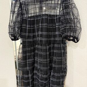 Vici Black and White Plaid Mini Dress